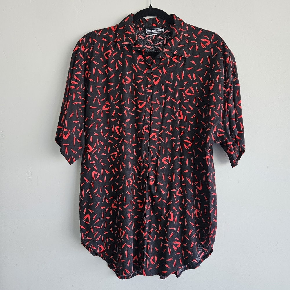 California Krush Men's Black and Red Casual Shirt